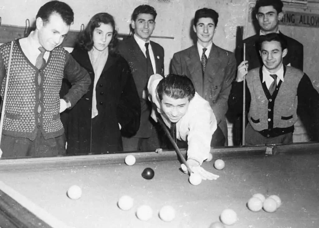 Photograph of Belsize Park playing pool at the Primrose Club.