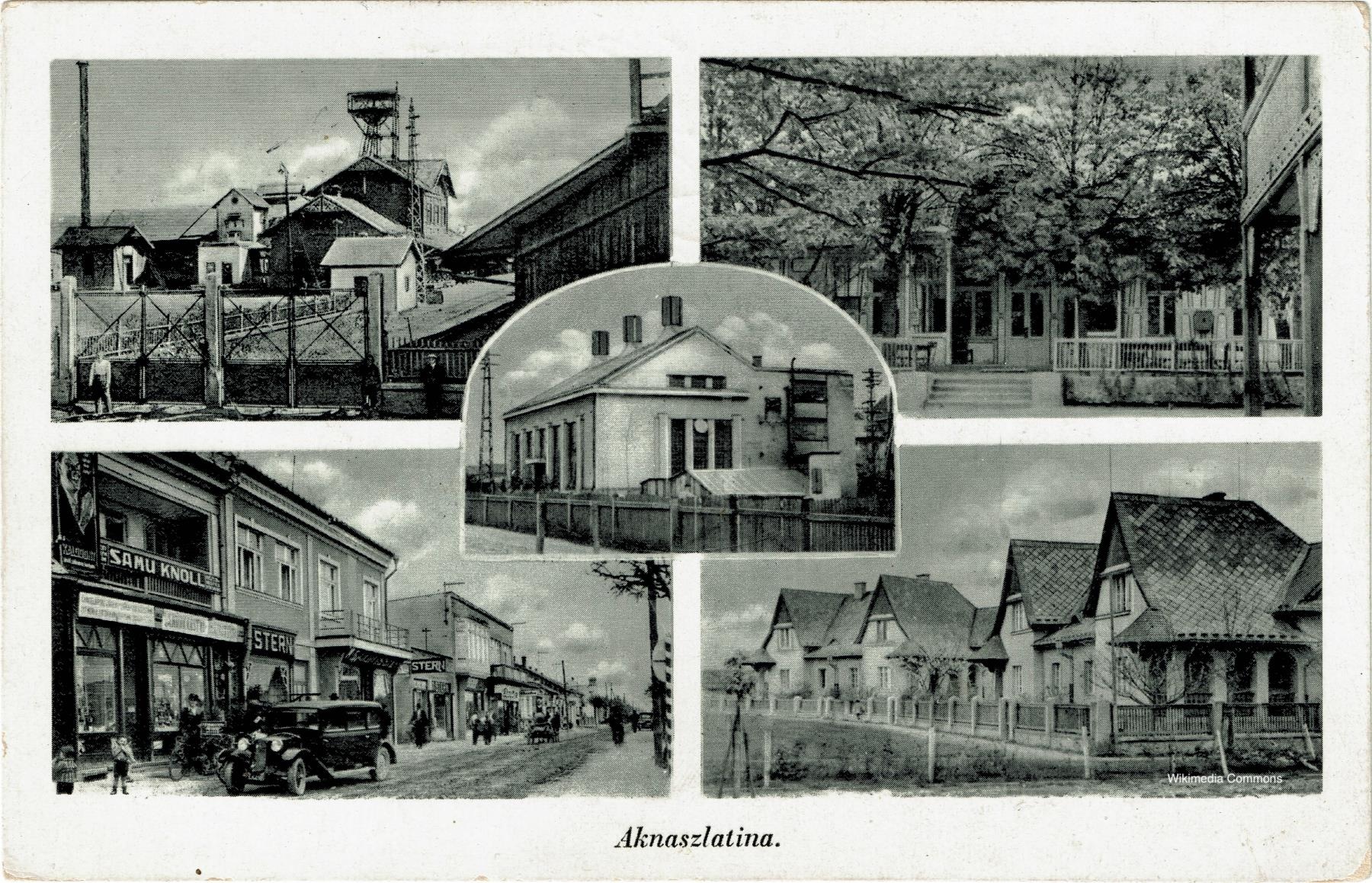 Photograph of Jewish shops in Slatinske-Doly during the Hungarian occupation.