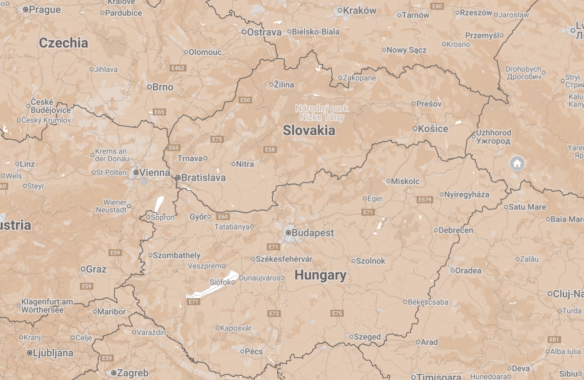 Map of Irshava, Ukraine.