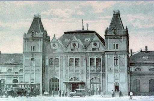 Old postcard of Nyíregyháza, Hungary.