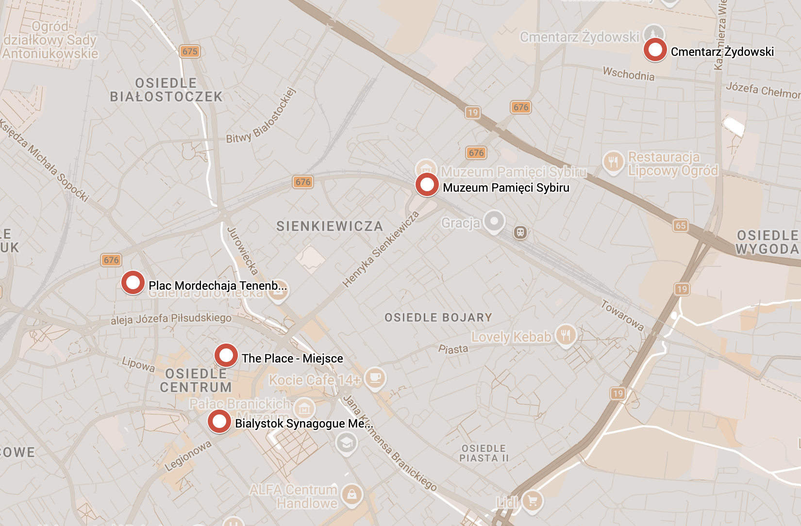 Map of Białystok