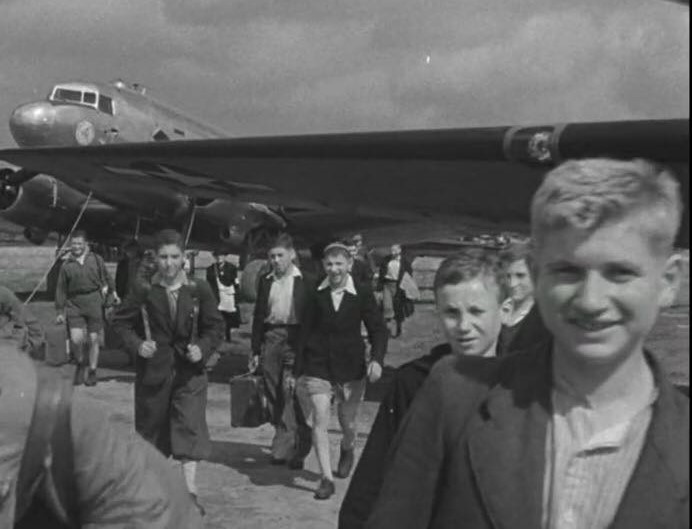 IWM footage of first transport to Carlisle from Prague 14th August 1945, front right blonde is Sam Laskier