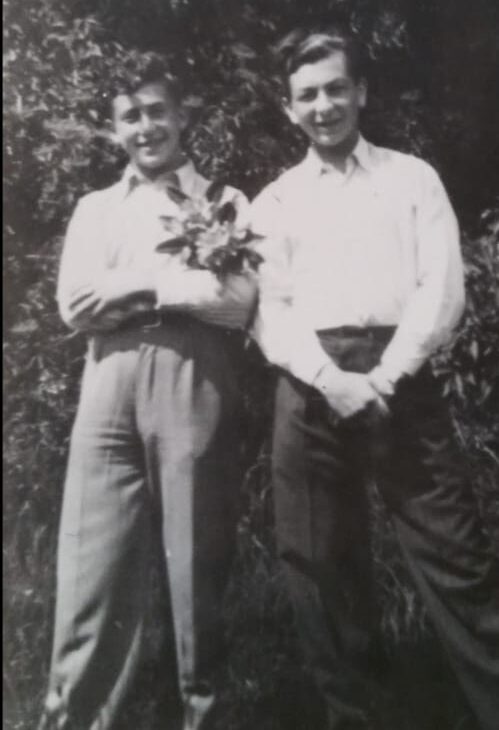 Emil Neuman and his cousin Arnost Friedman in the UK 1946.