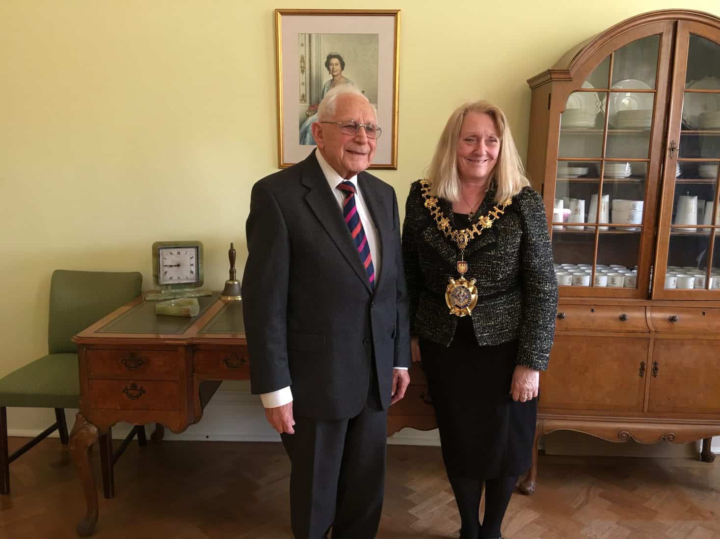 Photograph of Harry Olmer with the Mayor of Hammersmith and Fulham 2019.