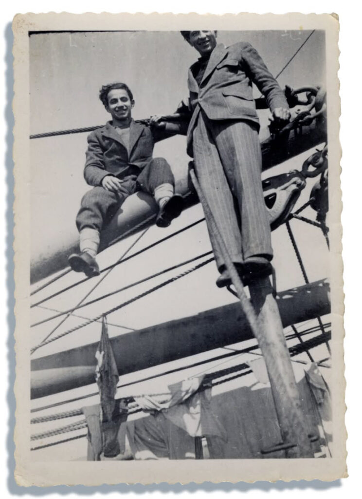 Photograph of Krulik Wilder in Marseille on way to fight in Israel in 1948.