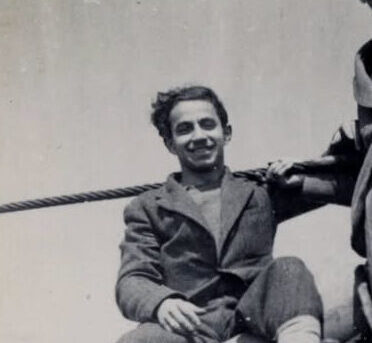 Photograph of Krulik Wilder in Marseille on way to fight in Israel in 1948.