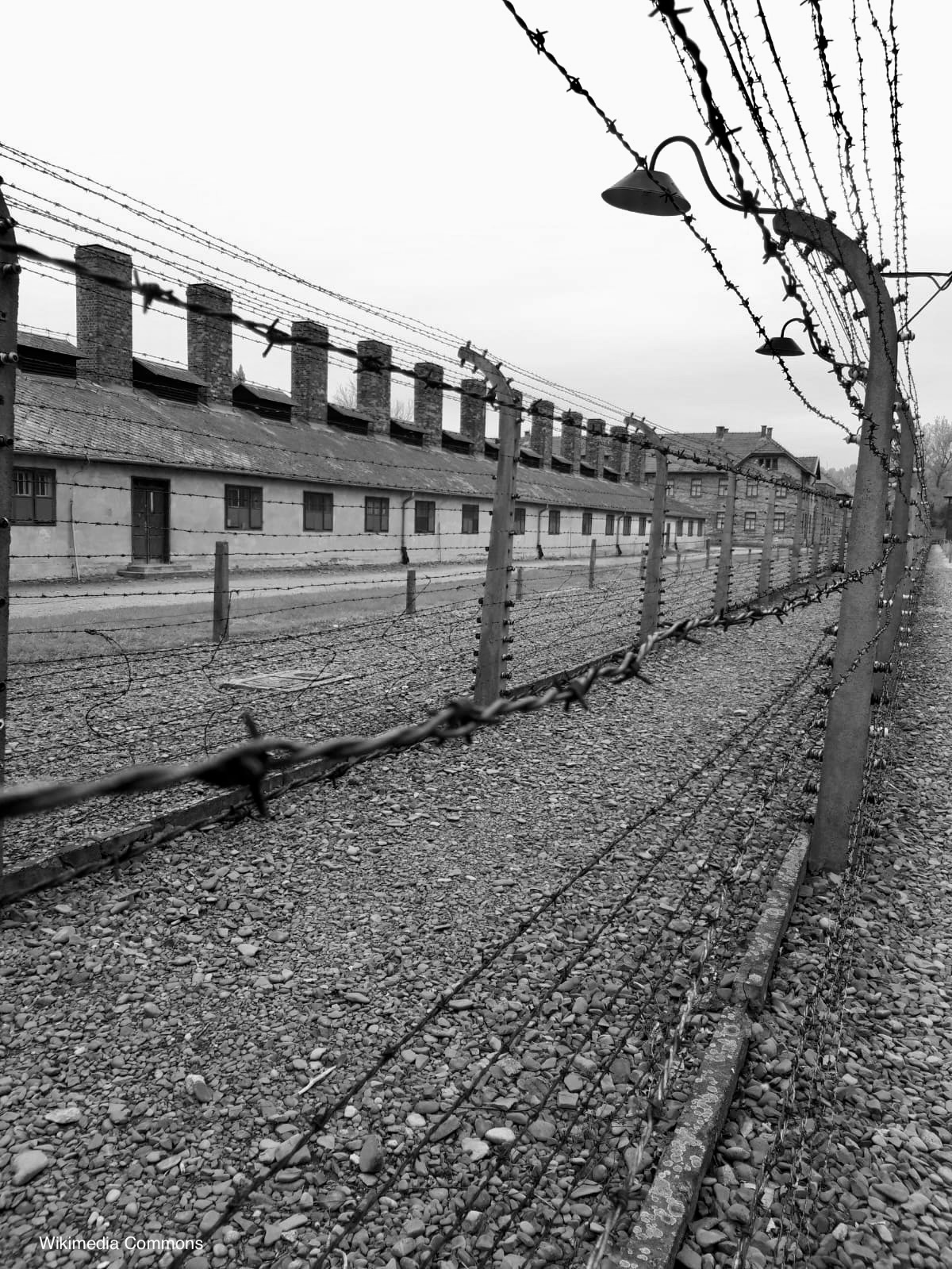 Photograph of the former Auschwitz concentration camp.