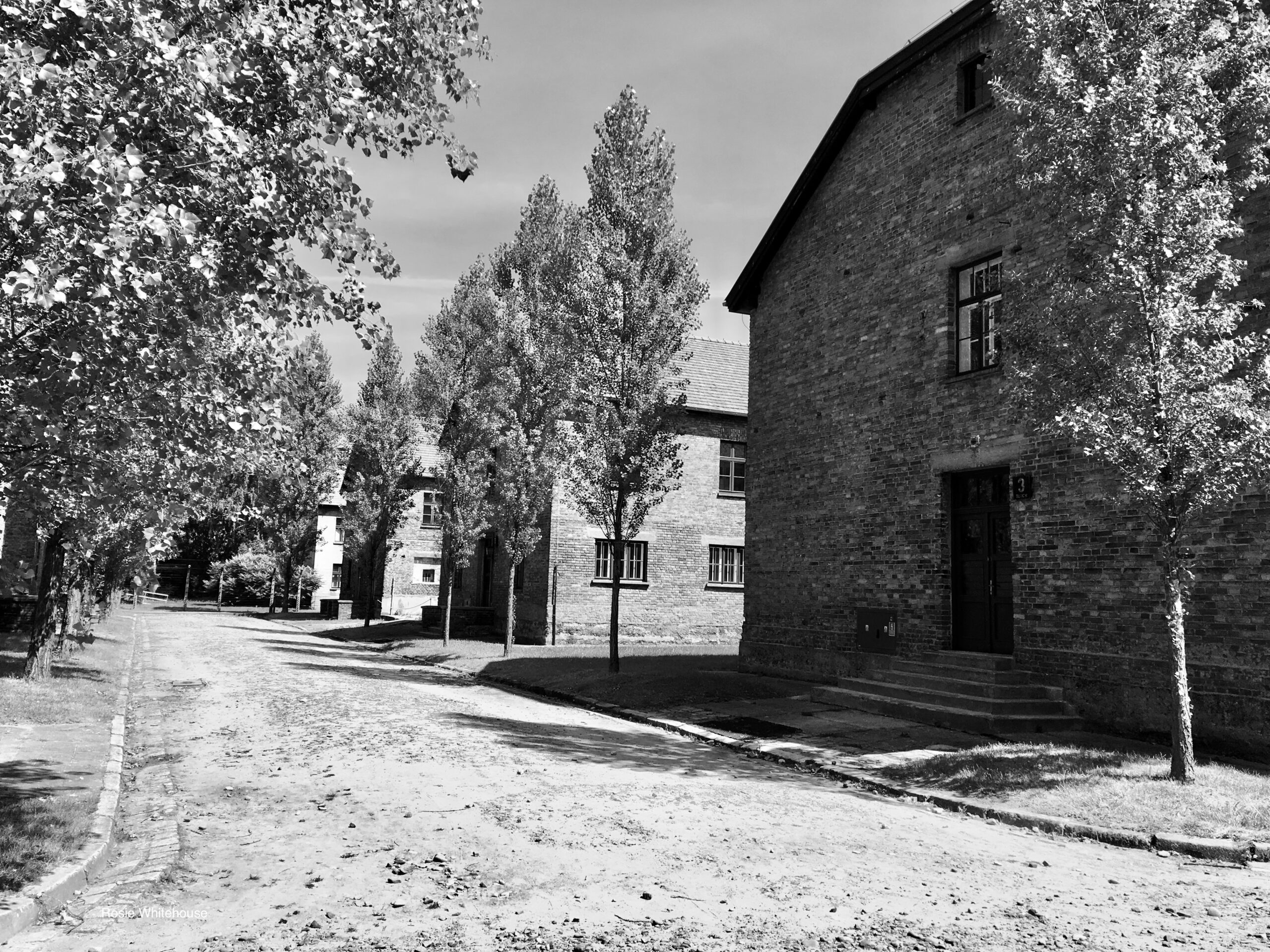 Photograph of barrack in the former Auschwitz I, Poland.
