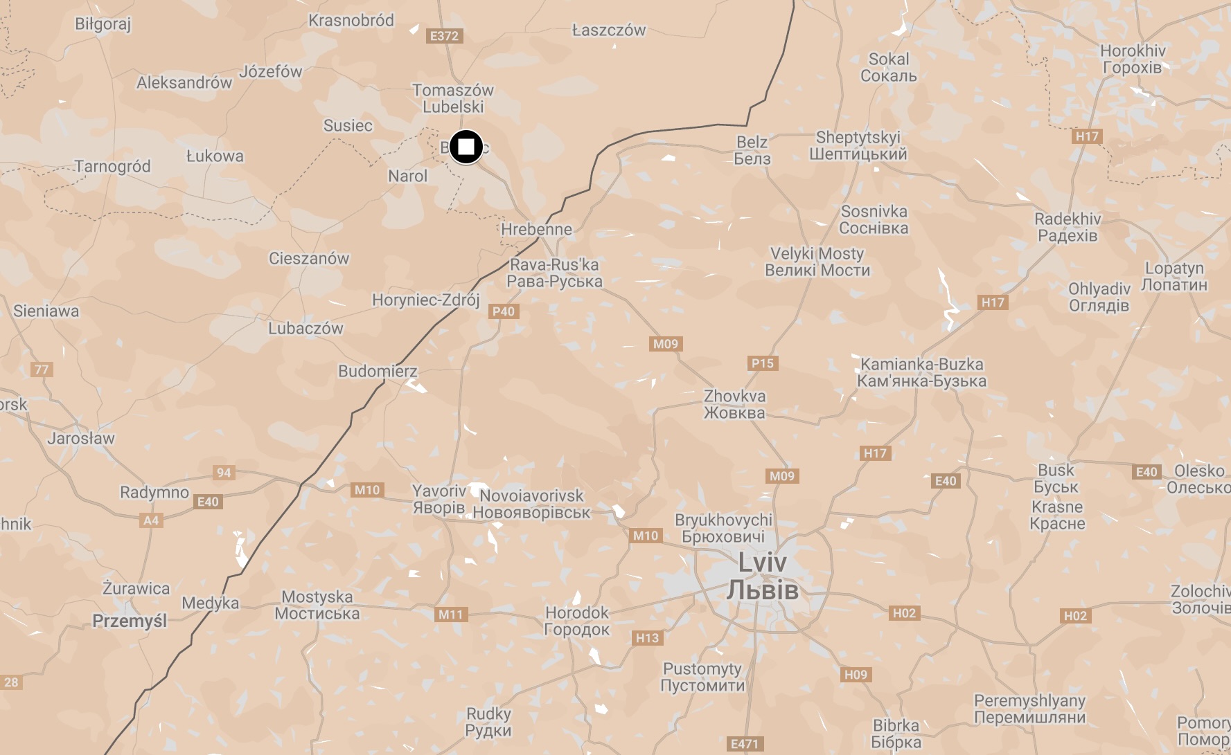 Map of Belzec Lubelski Camp.