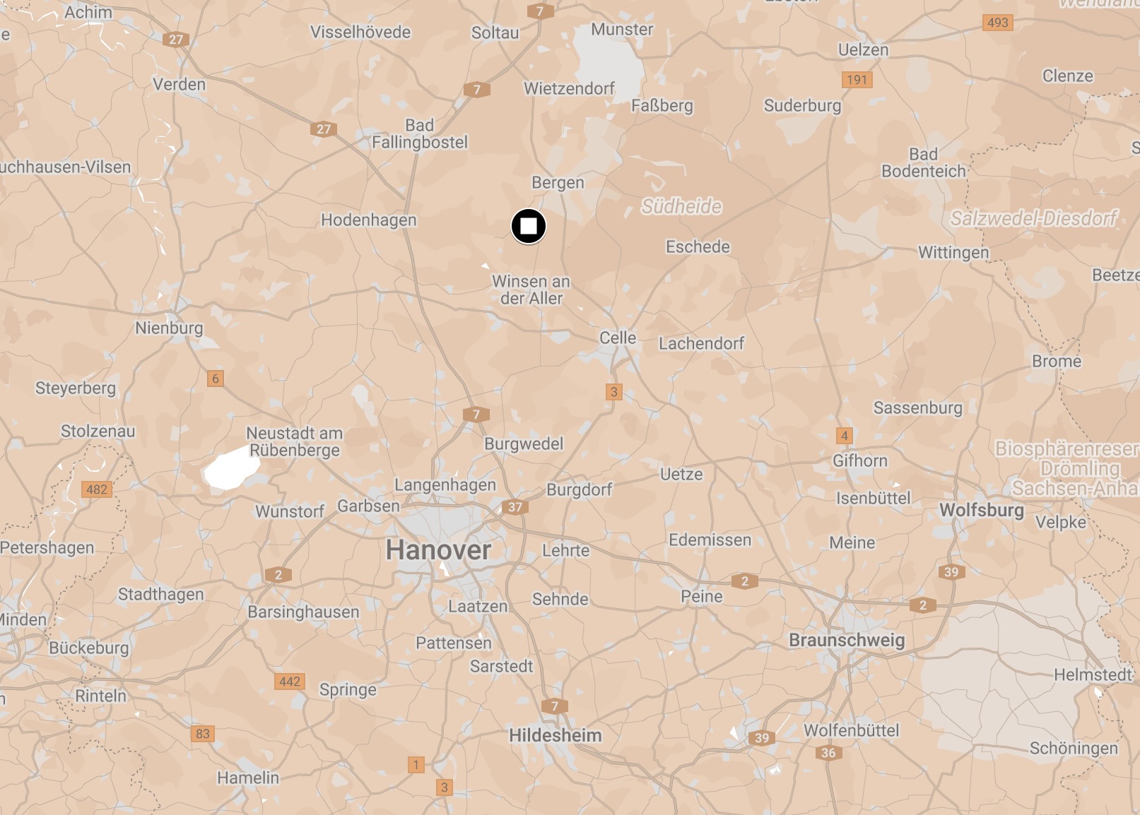 Map of Bergen-Belsen Camp.