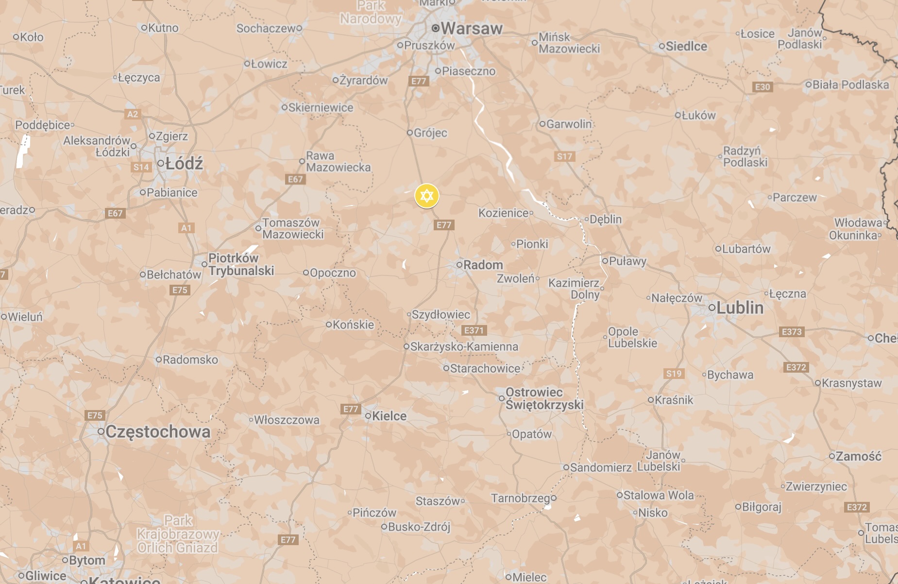 Map of Bialobrzegi Ghetto.