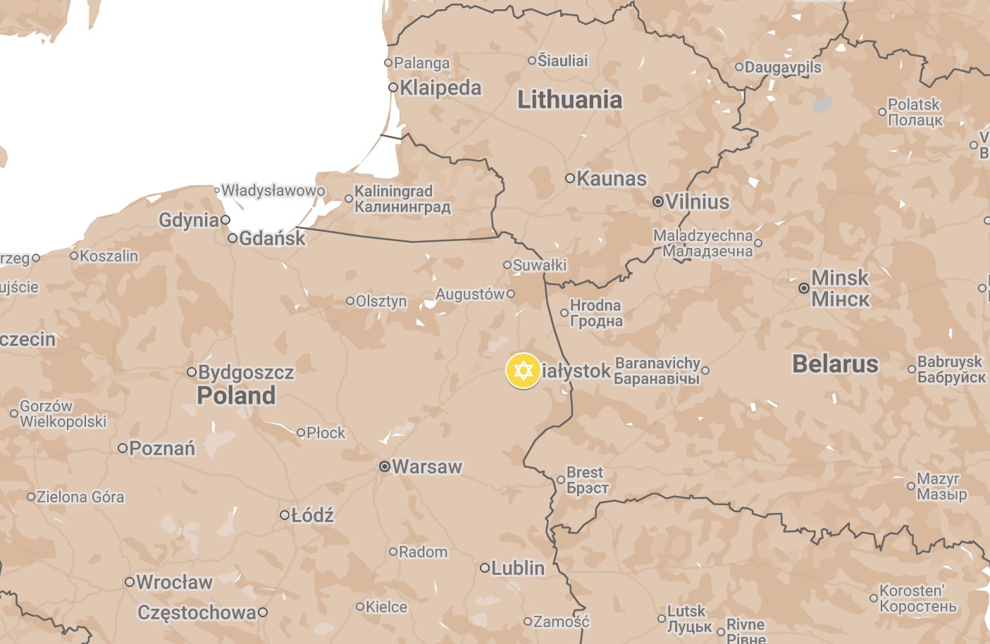 Map of Białystok Ghetto.