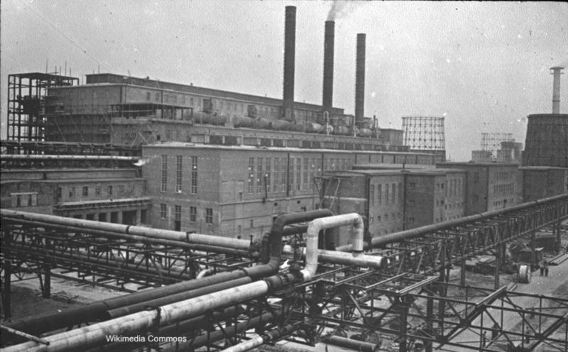 Photograph of the I.G. Farben works at Monowitz.