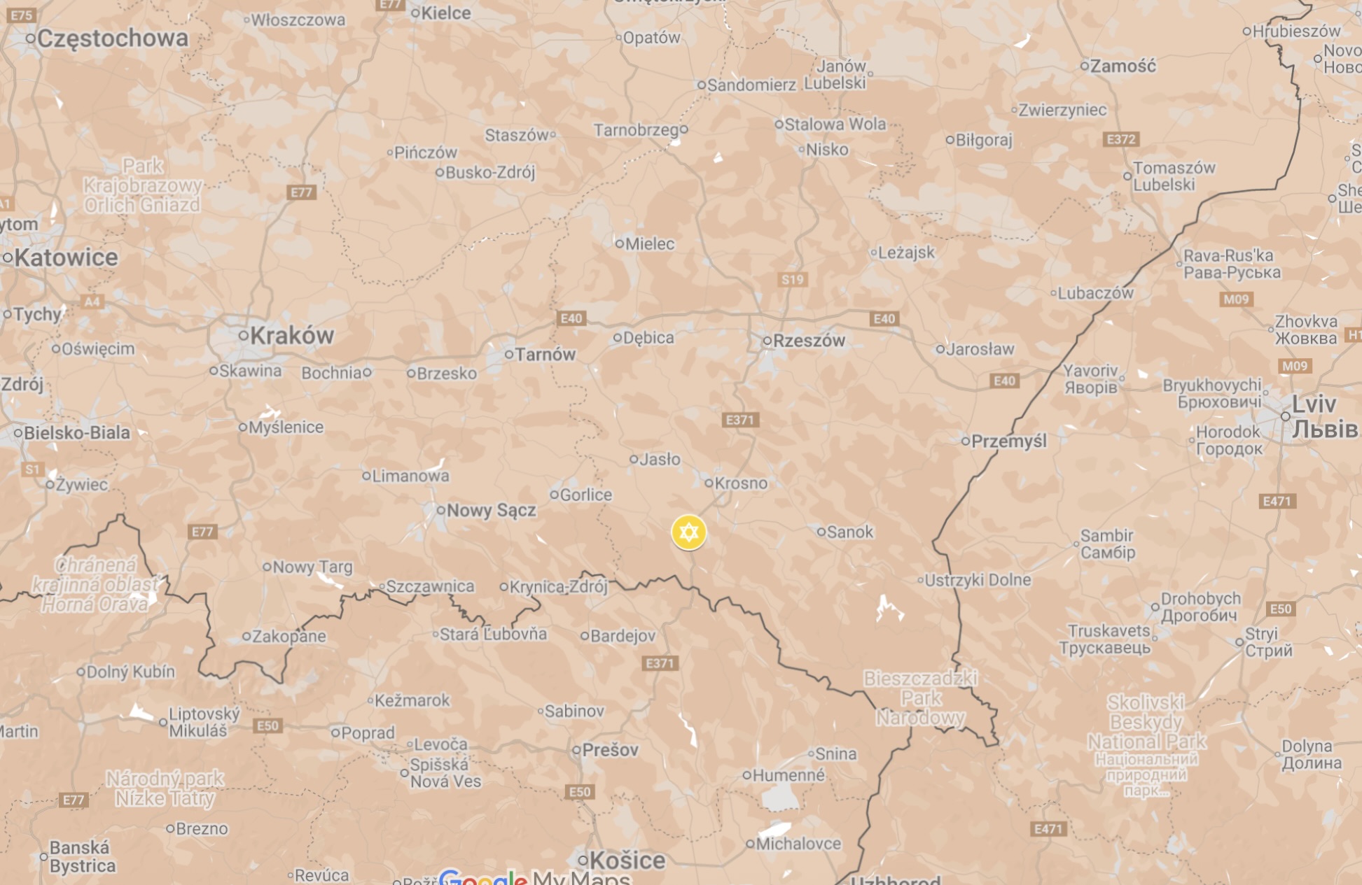 Map of Dukla Ghetto.