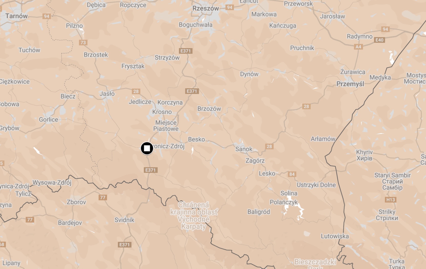 Map of Krosno-Dukla Camp.
