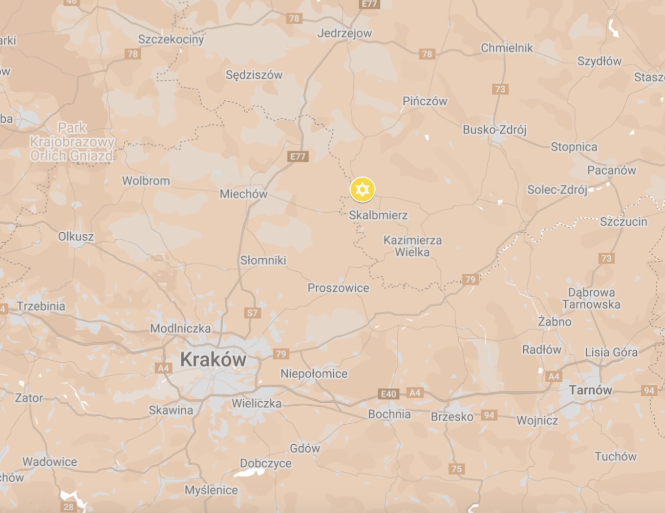 Map of Działoszyce Ghetto.