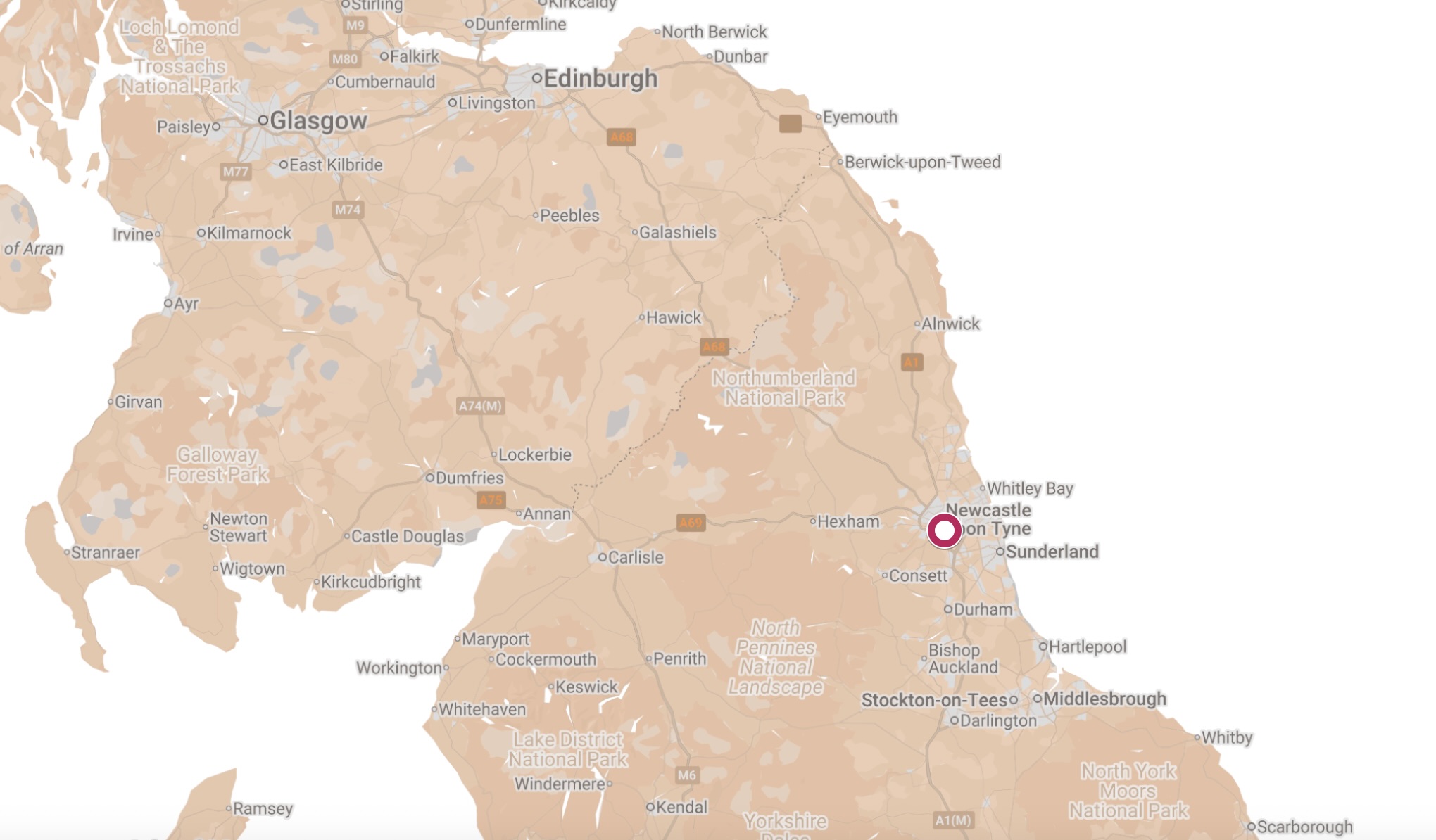 Map of Gateshead Hostel.
