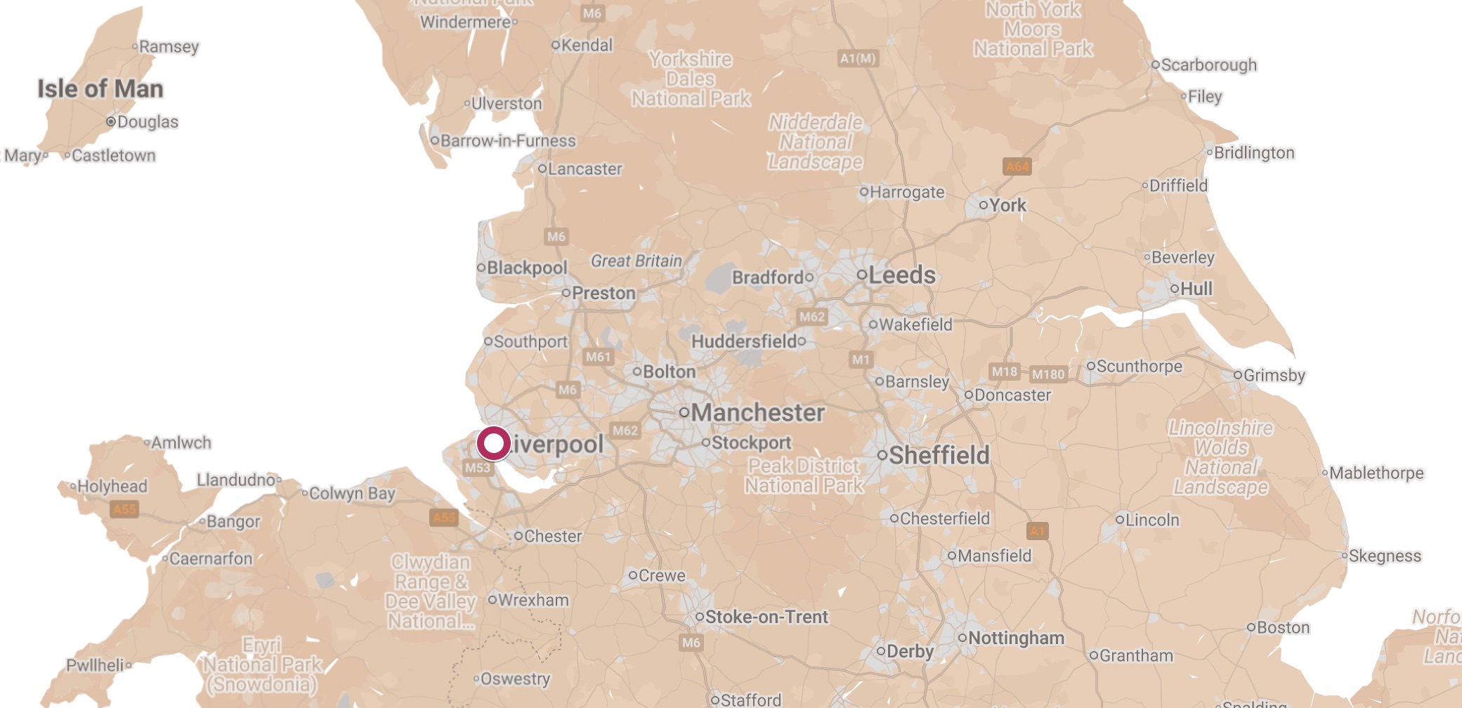 Map of Liverpool Hostel.