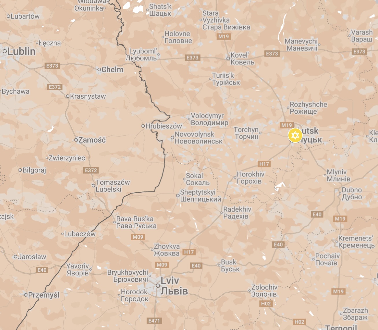 Map of the Lutsk Ghetto.