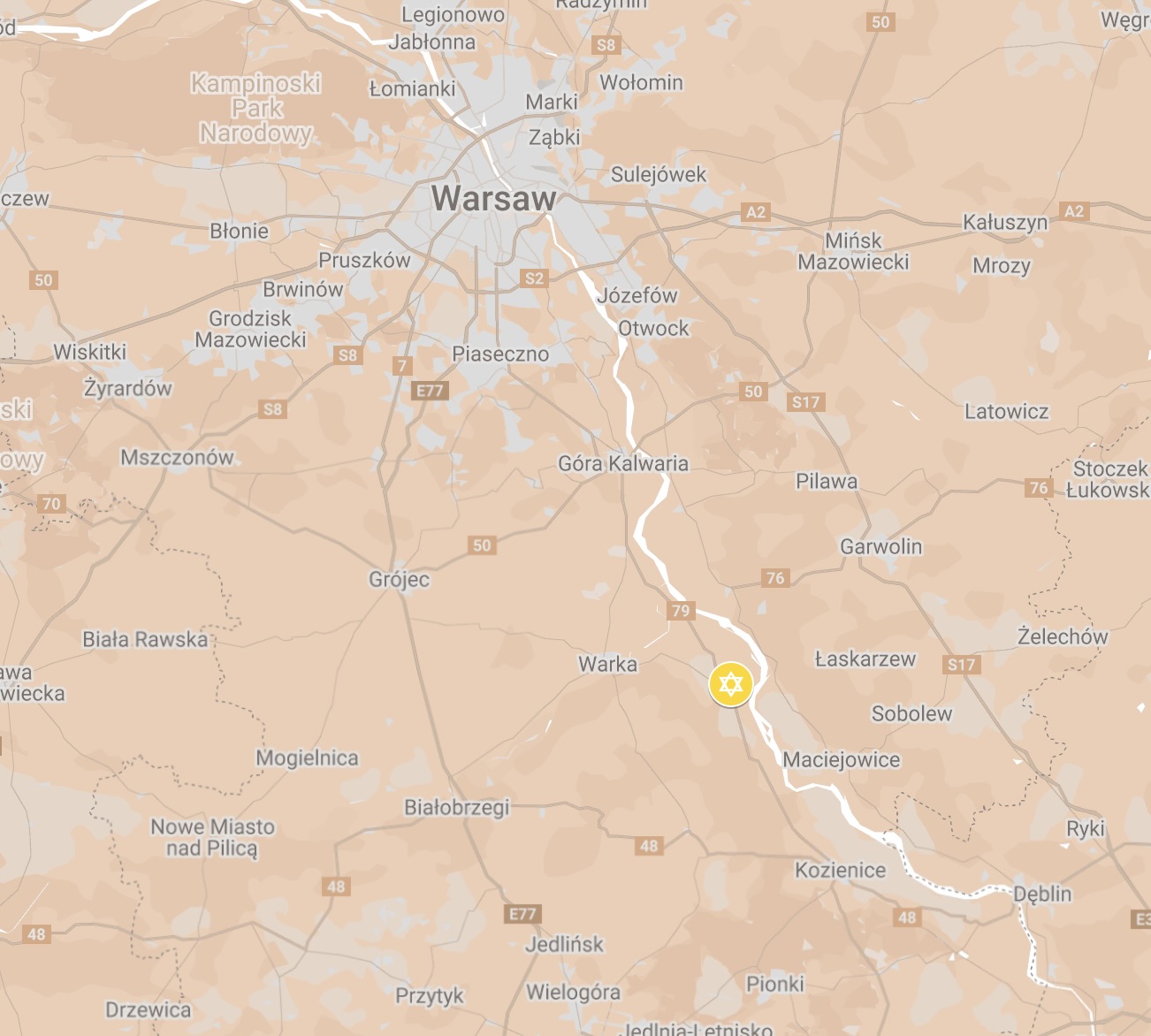 Map of Magnuszew Ghetto.