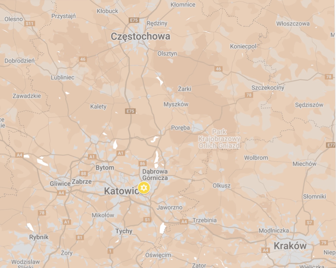 Map of Modrzejow Ghetto.