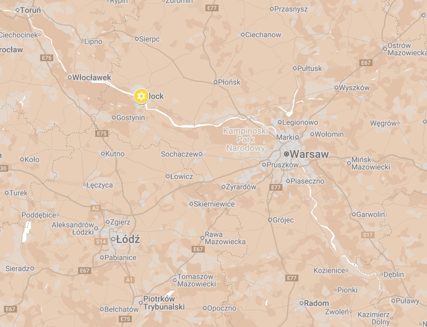 Map of Płock Ghetto.