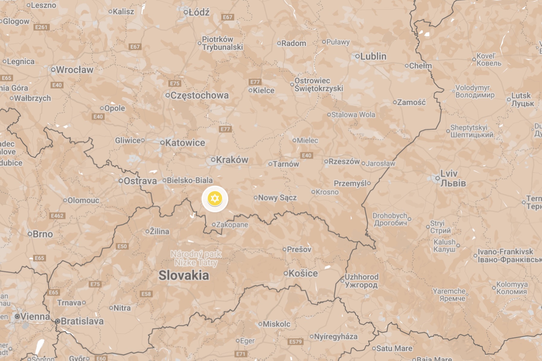 Map of Rabka-Zdroj Ghetto.