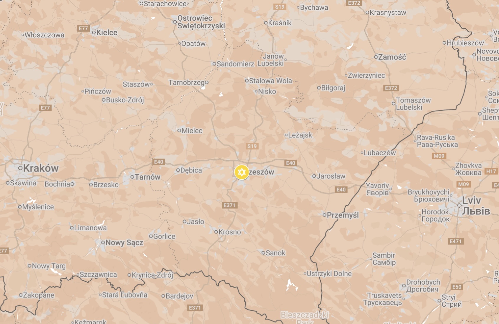 Map of Rzeszów Ghetto.