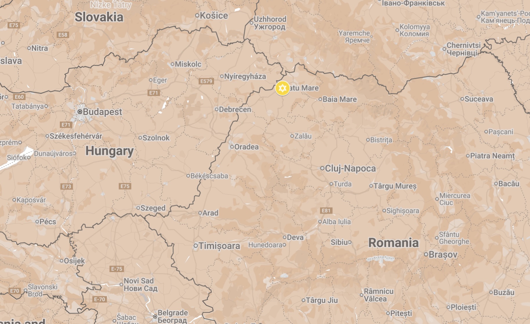 Map of Satu Mare Ghetto.