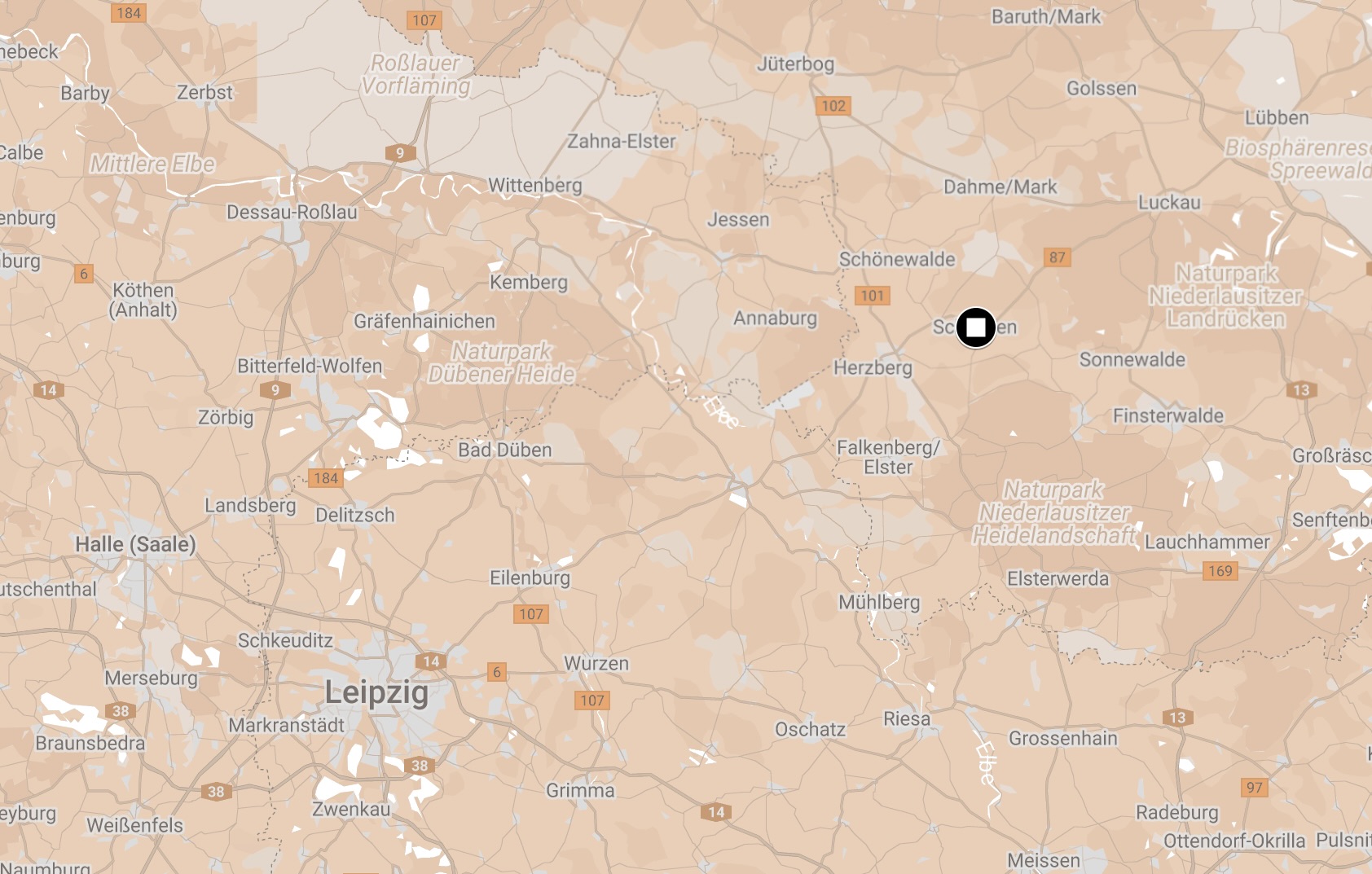 Map of Schlieben-Berga Camp.