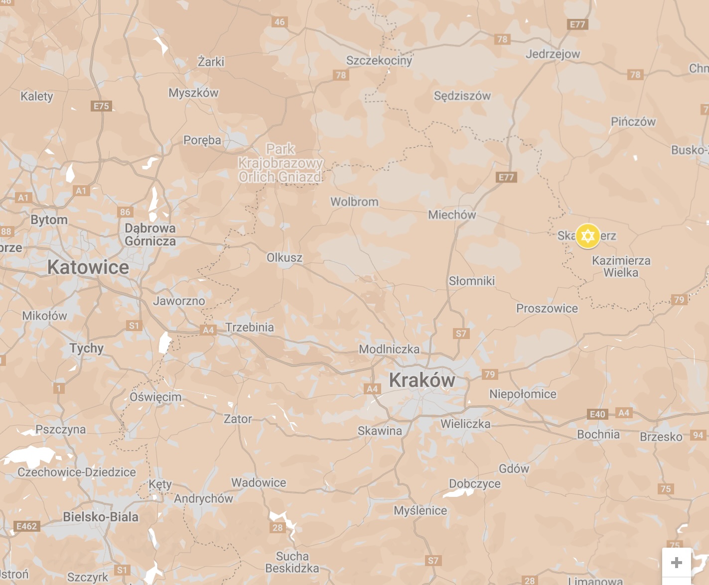 Map of Skalbmierz Ghetto.