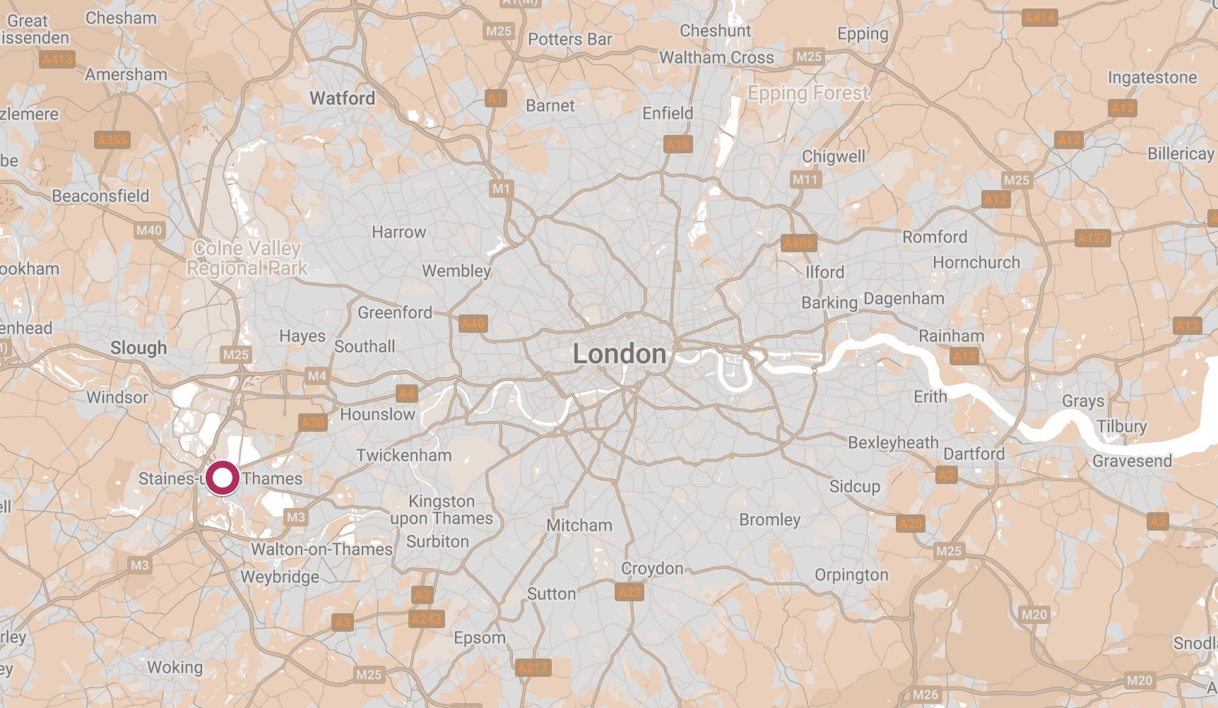 Map of Staines Yeshiva.