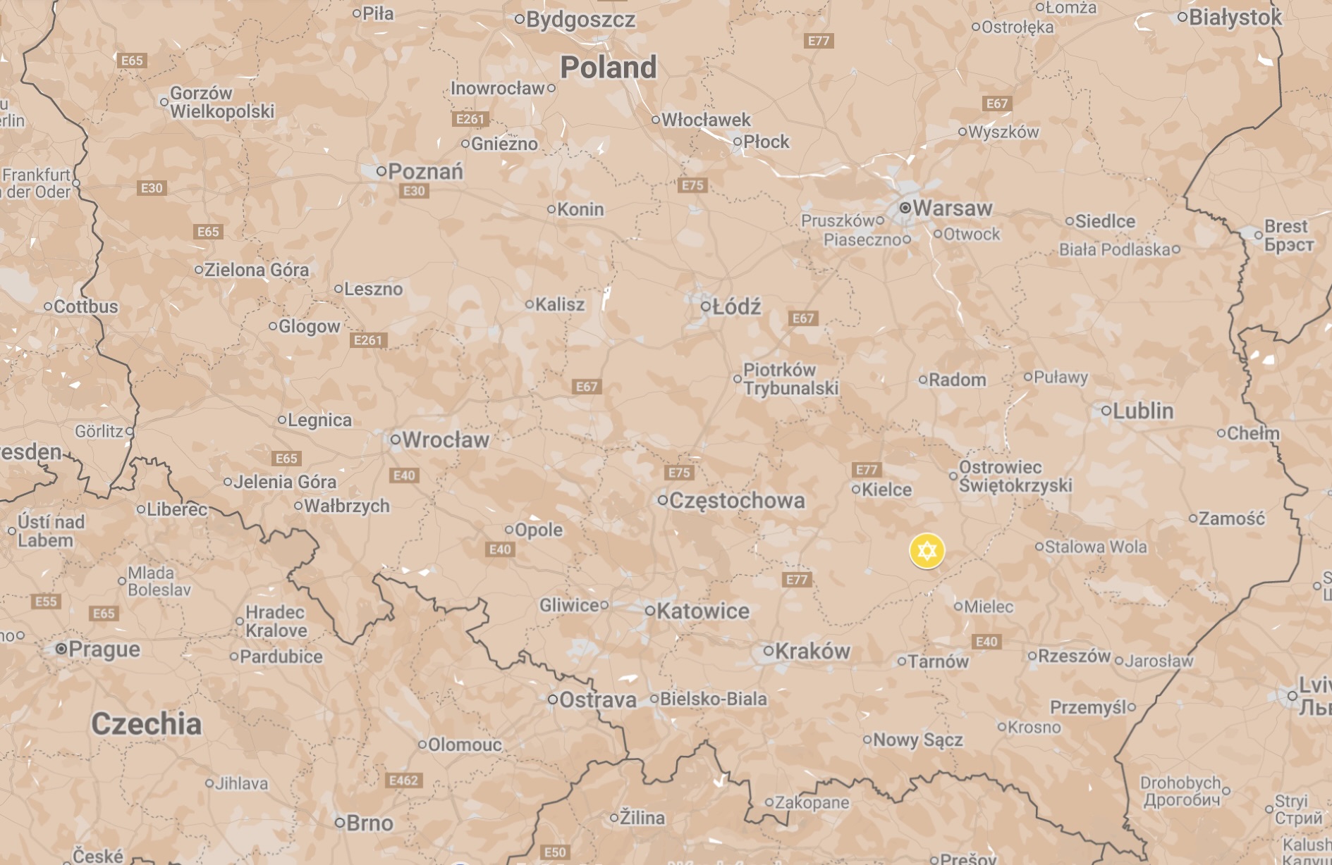 Map of Staszów Ghetto.