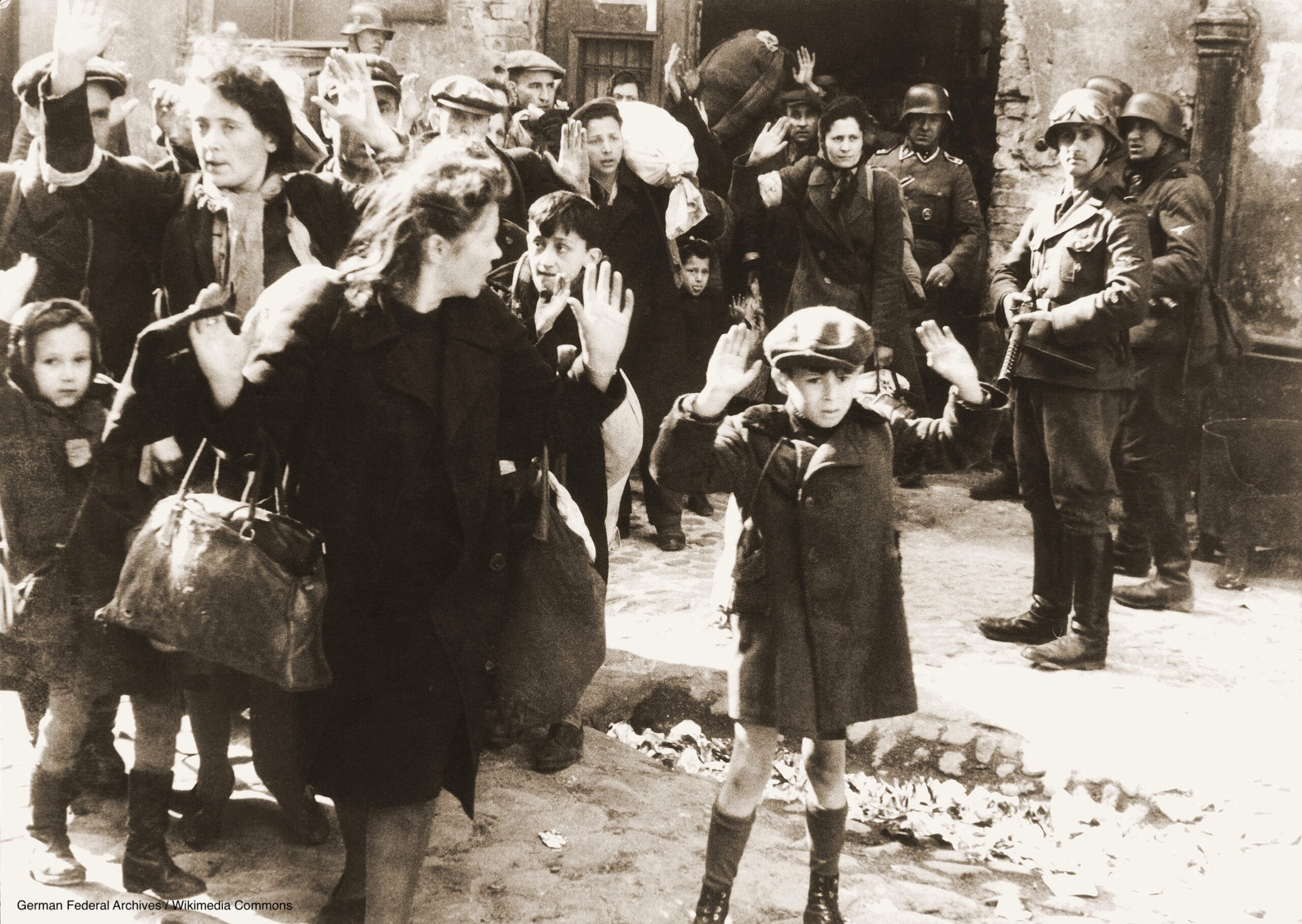 Photograph of the Warsaw Ghetto Uprising 1943.