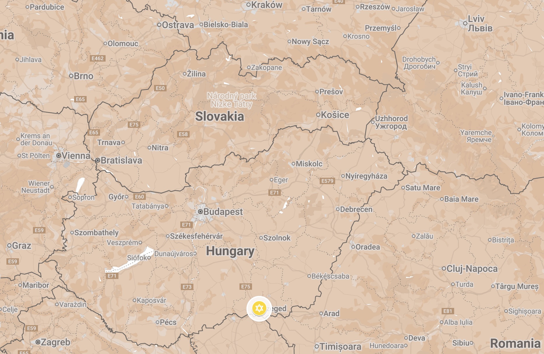 Map of Szeged Ghetto.
