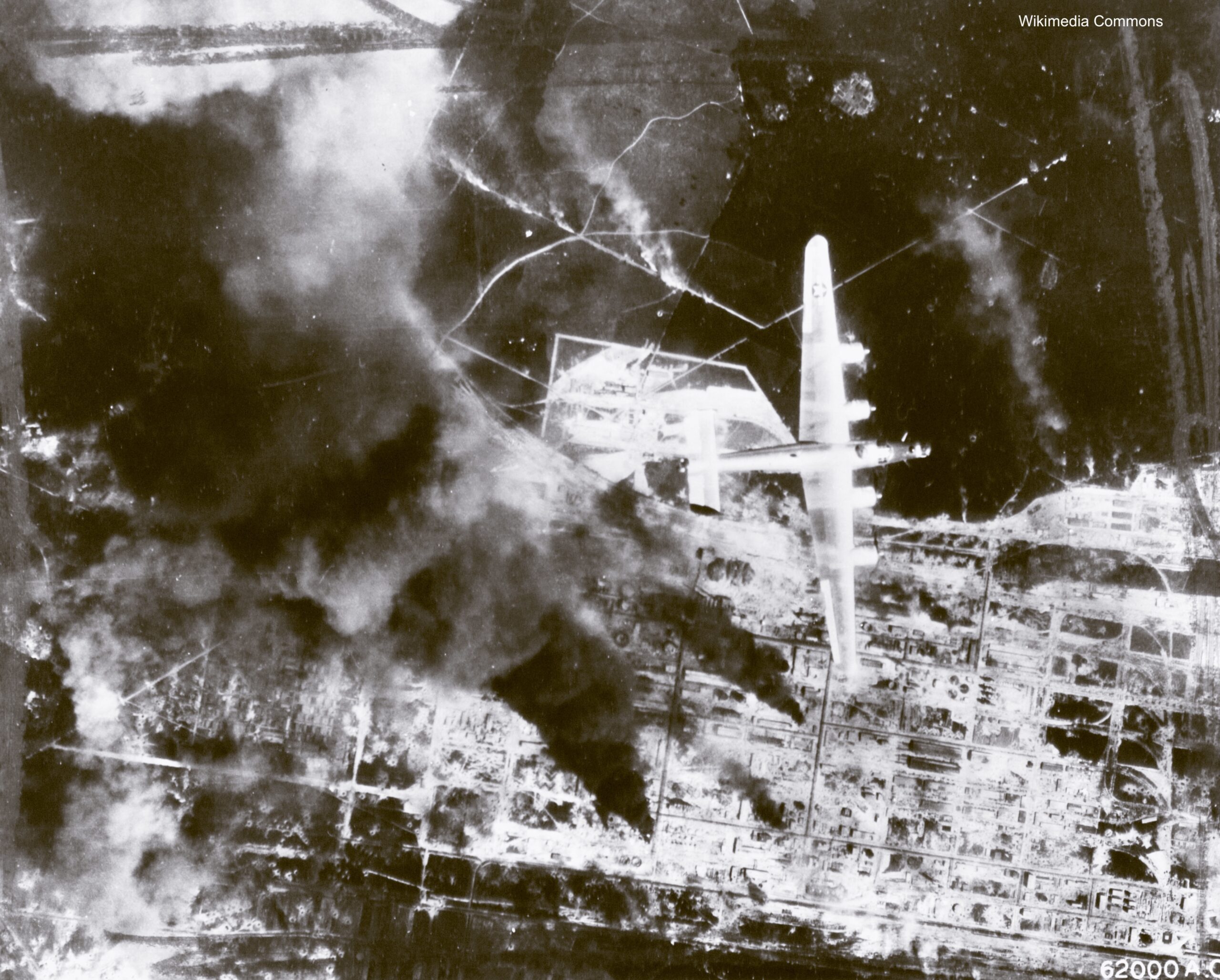 Photograph of Allied planes targeting Blechhammer 27 August 1944