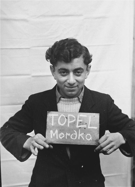 Photograph of Mordechai Topel in Kloster Indersdorf, Germany in 1945.