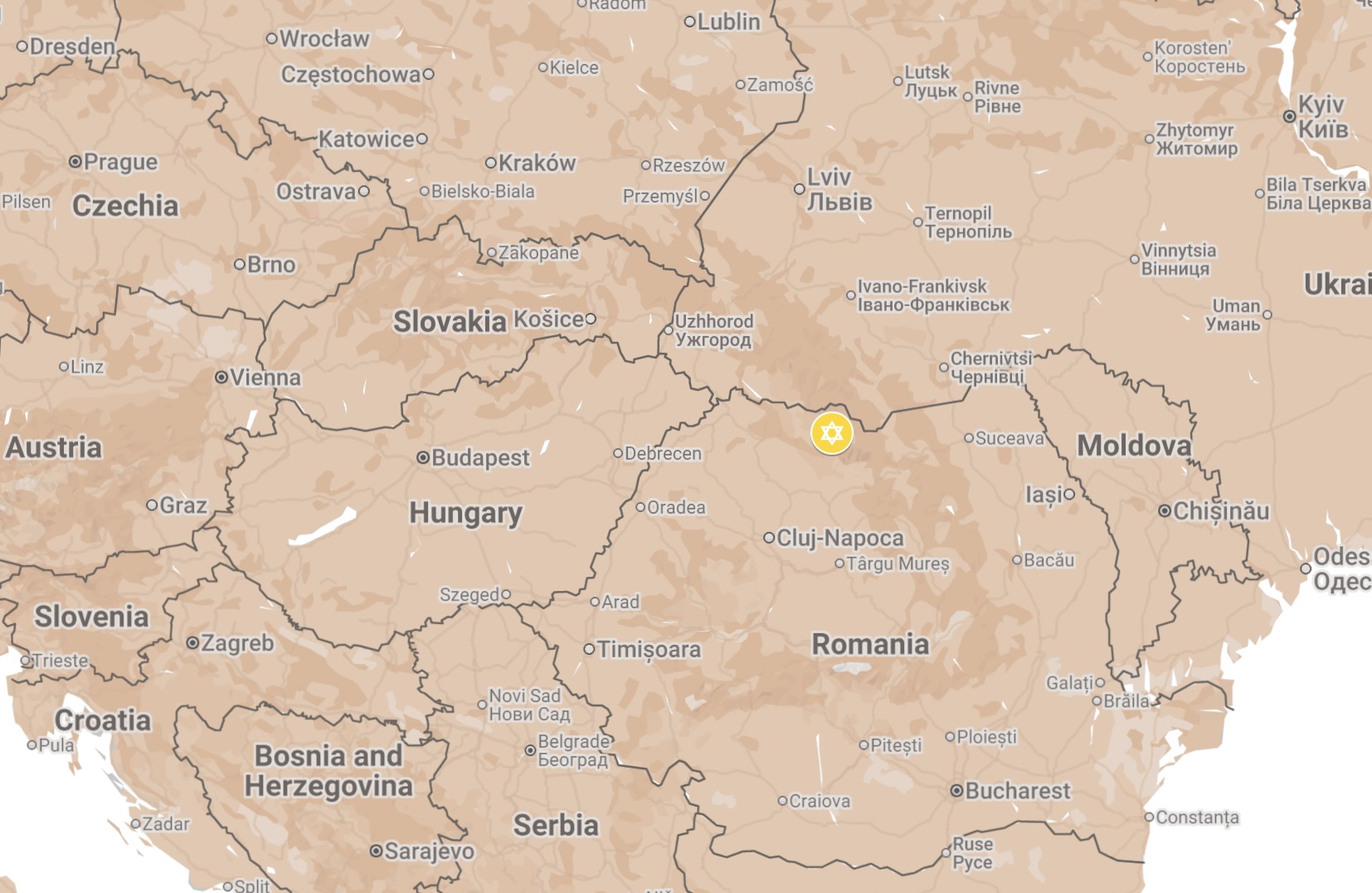 Map of Vişeu de Sus Ghetto.