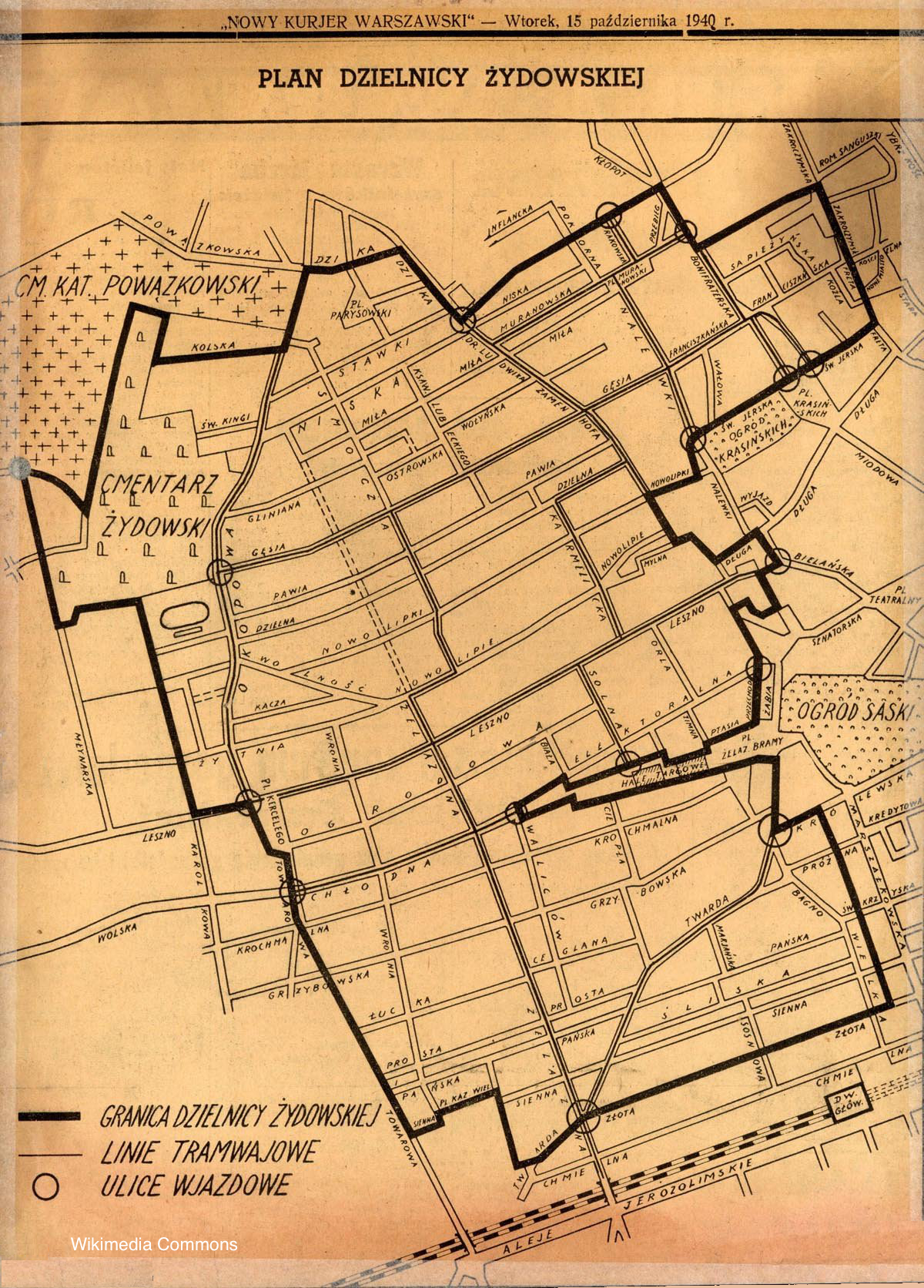 Map of the Warsaw Ghetto 1940.