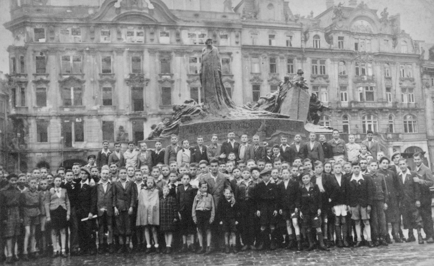 Photograph of members of the first group of the Boys in Prague in 1945.