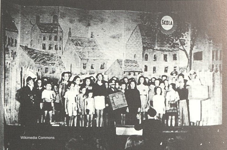 Photogrpah of The performance of the children's opera Brundibar in the Theresienstadt Ghetto