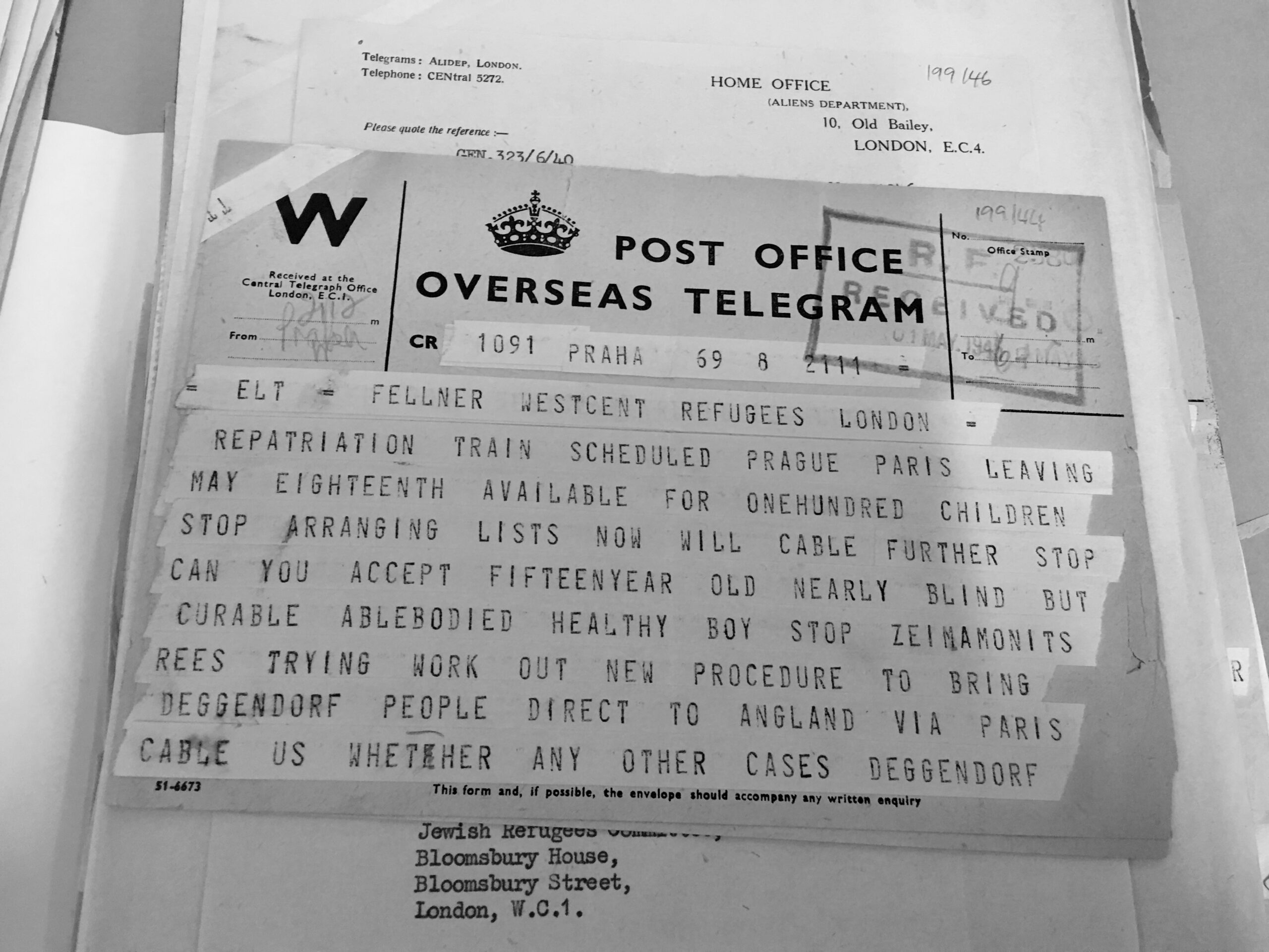 Photograph of documents in the London Metropolitan Archives