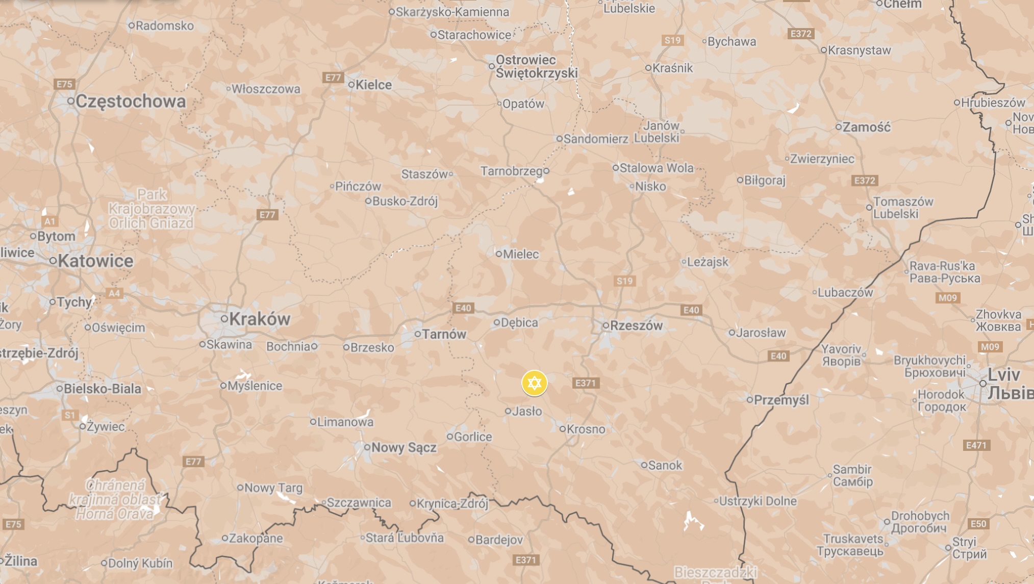 Map of Frysztak Ghetto.