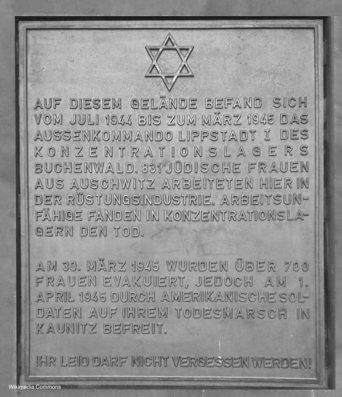 Photograph of the Memorial to the former Lippstadt concentration camp.
