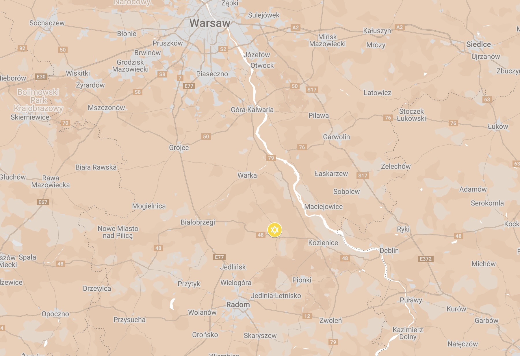 Map of Glowaczów Ghetto.