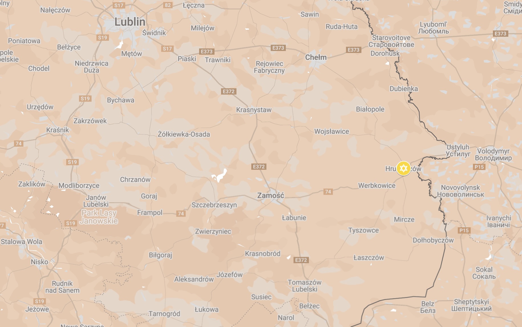 Map of Hrubieszow Ghetto.