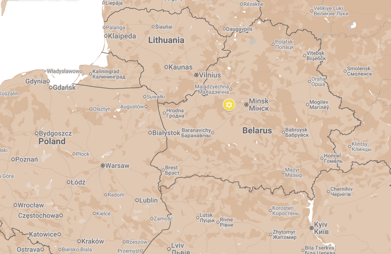 Map of Iwieniec Ghetto.