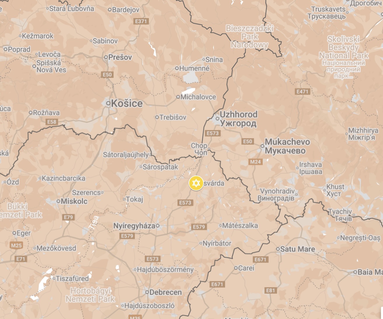 Map of Kisvárda Ghetto.