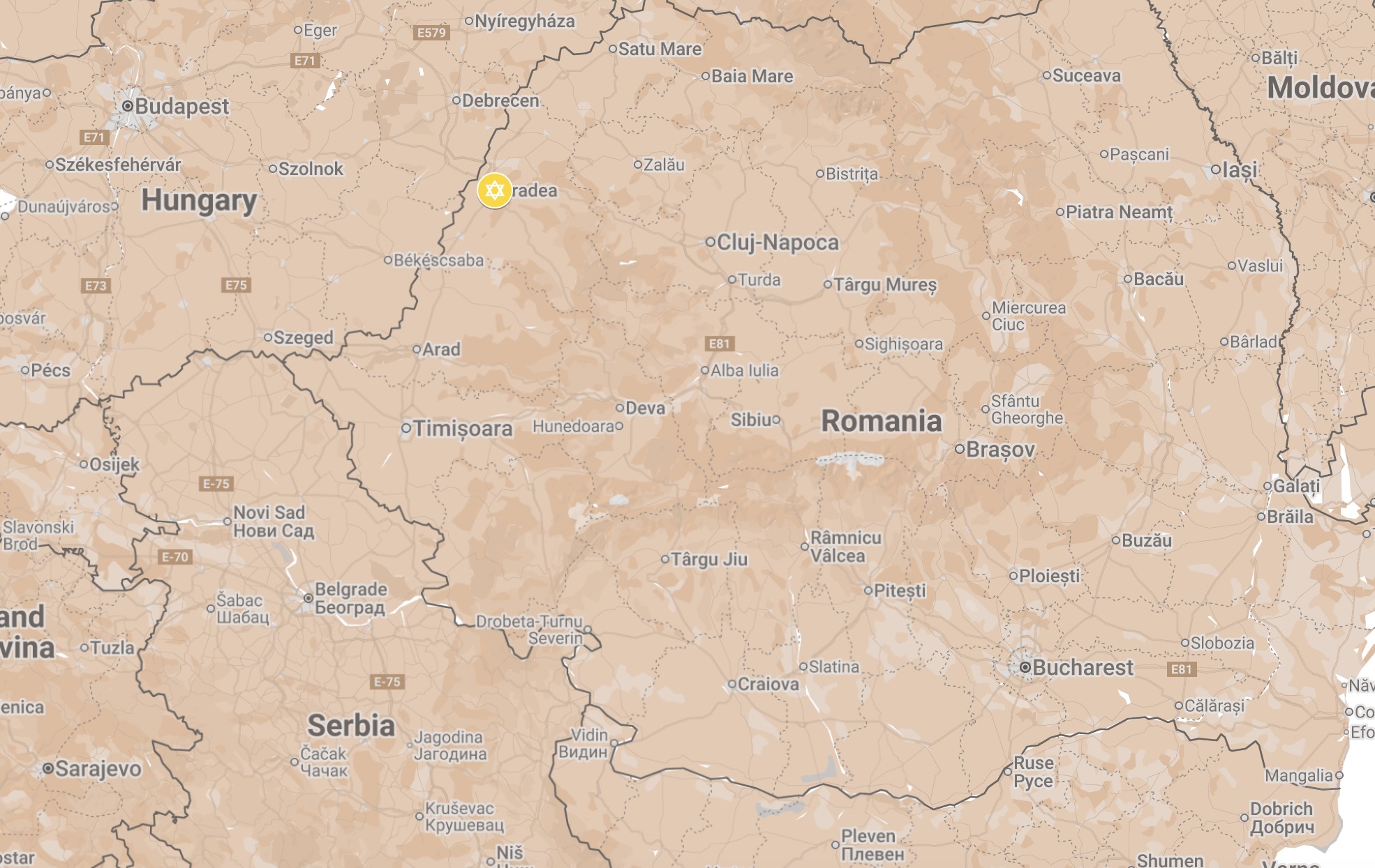 Map of Nagyvárad Ghetto.