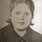 Photograph of Rachel Levy on arrival in the UK in 1946.